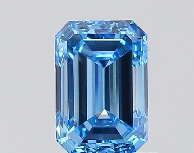 Loose Diamond - EMERALD 0.73ct Fancy Vivid Blue VS1: Loose Diamond - EMERALD 0.73ct Fancy Vivid Blue VS1 Source: This is a real non-mined Diamond that has been grown in a lab Shape: EMERALD Carats: 0.73 Color: Fancy Vivid Blue Certification: IGI Video: