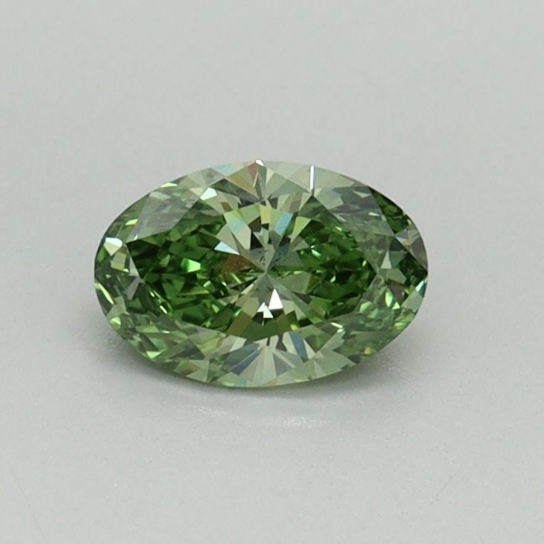Loose Diamond - OVAL 0.47ct Fancy Vivid Green SI1: Loose Diamond - OVAL 0.47ct Fancy Vivid Green SI1 Source: This is a real non-mined Diamond that has been grown in a lab Shape: OVAL Carats: 0.47 Color: Fancy Vivid Green Certification: IGI Video: