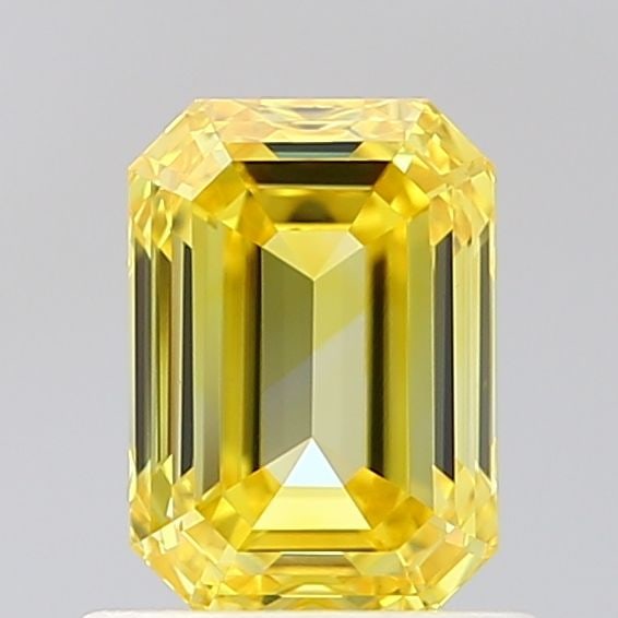 Loose Diamond - EMERALD 1.03ct Fancy Vivid Yellow VVS2: Loose Diamond - EMERALD 1.03ct Fancy Vivid Yellow VVS2 Source: This is a real non-mined Diamond that has been grown in a lab Shape: EMERALD Carats: 1.03 Color: Fancy Vivid Yellow Certification: IGI Vi