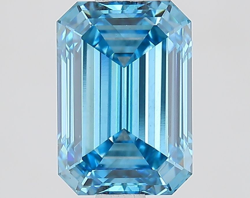 Loose Diamond - EMERALD 2.09ct Fancy Vivid Blue VS2: Loose Diamond - EMERALD 2.09ct Fancy Vivid Blue VS2 Source: This is a real non-mined Diamond that has been grown in a lab Shape: EMERALD Carats: 2.09 Color: Fancy Vivid Blue Certification: IGI Video: