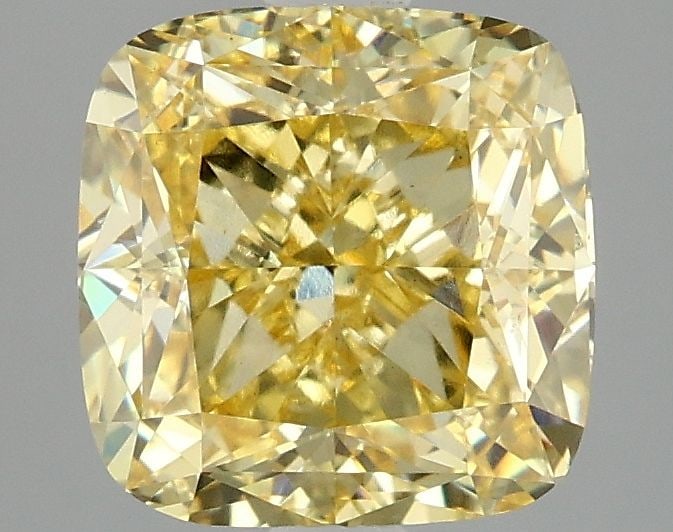 Loose Diamond - CUSHION MODIFIED 2.99ct Fancy Vivid Yellow VS1: Loose Diamond - CUSHION MODIFIED 2.99ct Fancy Vivid Yellow VS1 Source: This is a real non-mined Diamond that has been grown in a lab Shape: CUSHION MODIFIED Carats: 2.99 Color: Fancy Vivid Yellow Cert