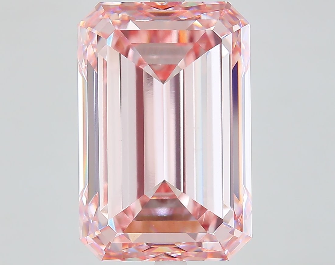 Loose Diamond - EMERALD 11.98ct Fancy Intense Pink VVS2: Loose Diamond - EMERALD 11.98ct Fancy Intense Pink VVS2 Source: This is a real non-mined Diamond that has been grown in a lab Shape: EMERALD Carats: 11.98 Color: Fancy Intense Pink Certification: IGI