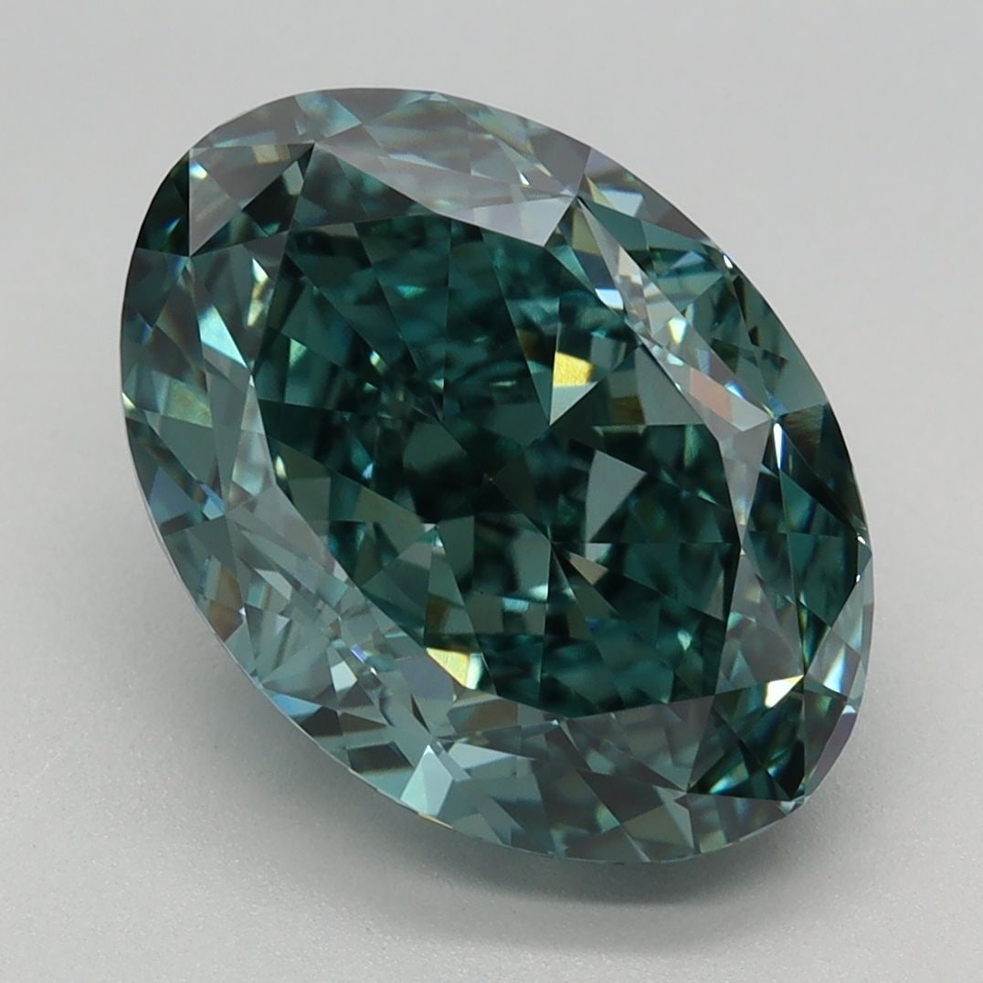 Loose Diamond - OVAL 4.26ct Fancy Vivid Green VVS2: Loose Diamond - OVAL 4.26ct Fancy Vivid Green VVS2 Source: This is a real non-mined Diamond that has been grown in a lab Shape: OVAL Carats: 4.26 Color: Fancy Vivid Green Certification: IGI Video: