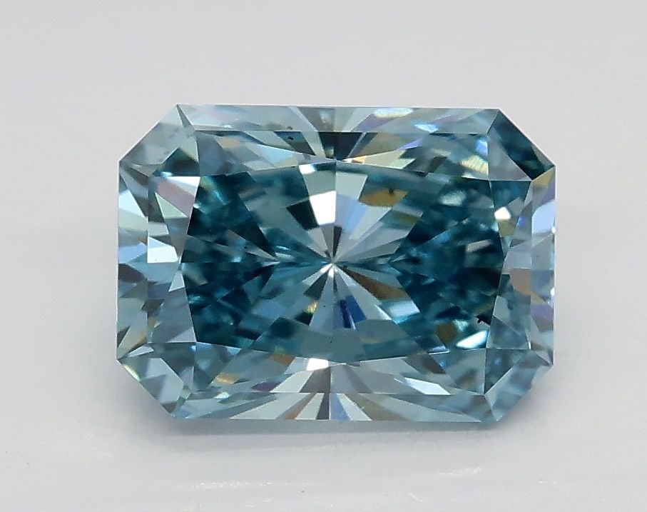 Loose Diamond - RADIANT 1.7ct Fancy Vivid Green Blue VS1: Loose Diamond - RADIANT 1.7ct Fancy Vivid Green Blue VS1 Source: This is a real non-mined Diamond that has been grown in a lab Shape: RADIANT Carats: 1.7 Color: Fancy Vivid Green Blue Certification: I