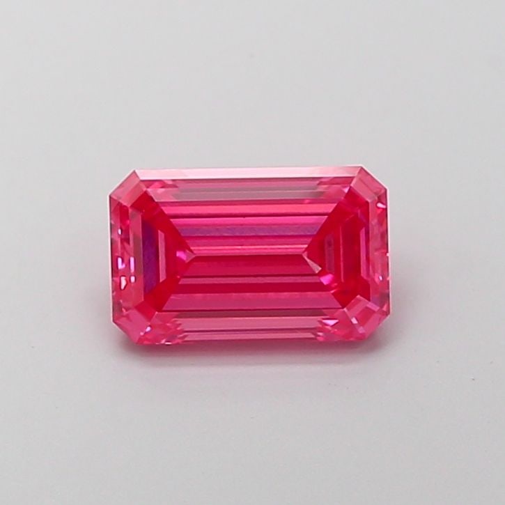 Loose Diamond - EMERALD 1.75ct Fancy Vivid Pink VVS2: Loose Diamond - EMERALD 1.75ct Fancy Vivid Pink VVS2 Source: This is a real non-mined Diamond that has been grown in a lab Shape: EMERALD Carats: 1.75 Color: Fancy Vivid Pink Certification: IGI Video:
