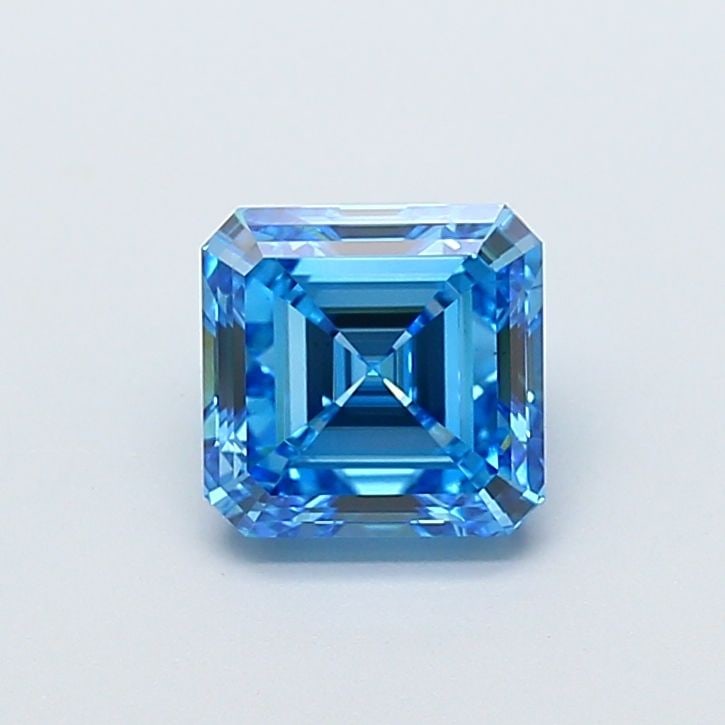 Loose Diamond - ASSCHER 2.01ct Fancy Vivid Blue VS1: Loose Diamond - ASSCHER 2.01ct Fancy Vivid Blue VS1 Source: This is a real non-mined Diamond that has been grown in a lab Shape: ASSCHER Carats: 2.01 Color: Fancy Vivid Blue Certification: IGI Video: