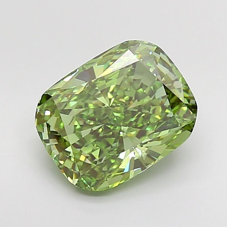 Loose Diamond - CUSHION BRILLIANT 4.11ct Fancy Vivid Green VS2: Loose Diamond - CUSHION BRILLIANT 4.11ct Fancy Vivid Green VS2 Source: This is a real non-mined Diamond that has been grown in a lab Shape: CUSHION BRILLIANT Carats: 4.11 Color: Fancy Vivid Green Cert