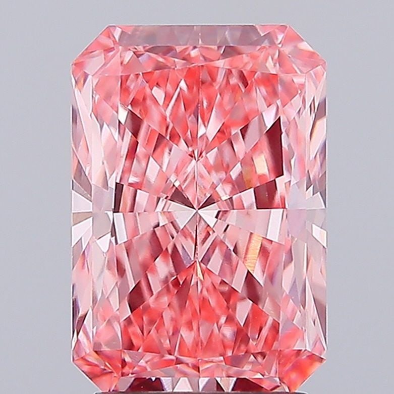 Loose Diamond - RADIANT 2.97ct Fancy Vivid Pink VS1: Loose Diamond - RADIANT 2.97ct Fancy Vivid Pink VS1 Source: This is a real non-mined Diamond that has been grown in a lab Shape: RADIANT Carats: 2.97 Color: Fancy Vivid Pink Certification: IGI