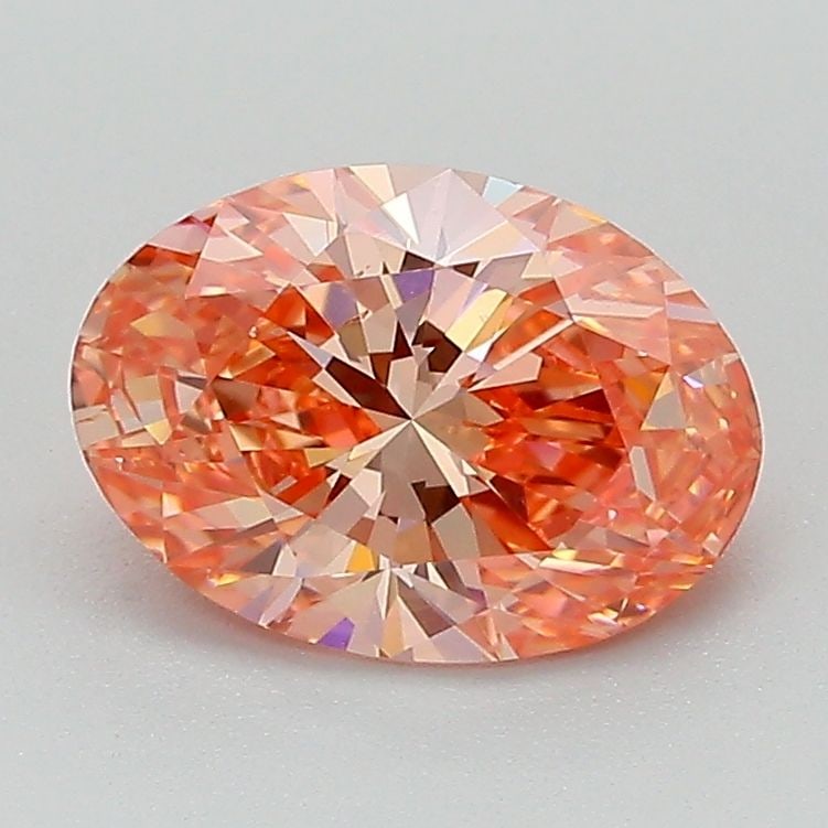 Loose Diamond - OVAL 1.52ct Fancy Vivid Orangey Pink SI1: Loose Diamond - OVAL 1.52ct Fancy Vivid Orangey Pink SI1 Source: This is a real non-mined Diamond that has been grown in a lab Shape: OVAL Carats: 1.52 Color: Fancy Vivid Orangey Pink Certification: