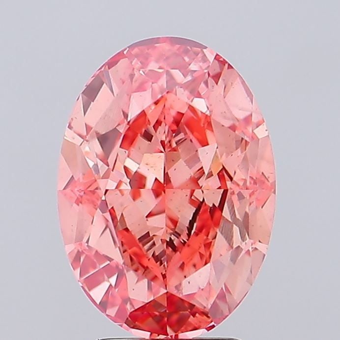 Loose Diamond - OVAL 4.55ct Fancy Vivid Pink VS2: Loose Diamond - OVAL 4.55ct Fancy Vivid Pink VS2 Source: This is a real non-mined Diamond that has been grown in a lab Shape: OVAL Carats: 4.55 Color: Fancy Vivid Pink Certification: IGI Video:
