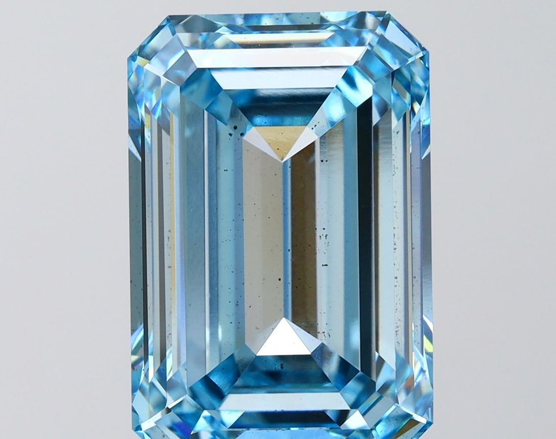 Loose Diamond - EMERALD 10.05ct Fancy Intense Blue SI1: Loose Diamond - EMERALD 10.05ct Fancy Intense Blue SI1 Source: This is a real non-mined Diamond that has been grown in a lab Shape: EMERALD Carats: 10.05 Color: Fancy Intense Blue Certification: IGI