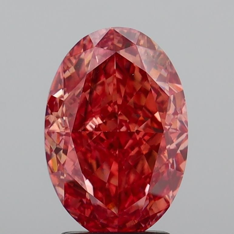 Loose Diamond - OVAL 3.64ct Fancy Vivid Brownish Pink SI1 (1 of 1)
