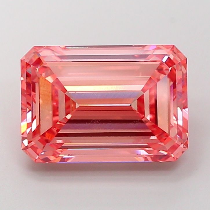 Loose Diamond - EMERALD 9.09ct Fancy Vivid Pink VVS2: Loose Diamond - EMERALD 9.09ct Fancy Vivid Pink VVS2 Source: This is a real non-mined Diamond that has been grown in a lab Shape: EMERALD Carats: 9.09 Color: Fancy Vivid Pink Certification: IGI Video: