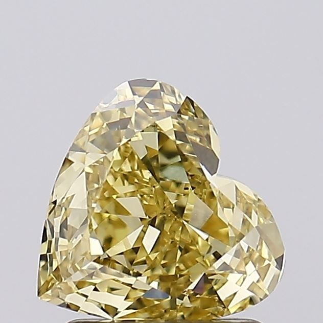 Loose Diamond - HEART 1.22ct Fancy Intense Yellow VVS2: Loose Diamond - HEART 1.22ct Fancy Intense Yellow VVS2 Source: This is a real non-mined Diamond that has been grown in a lab Shape: HEART Carats: 1.22 Color: Fancy Intense Yellow Certification: IGI Vi