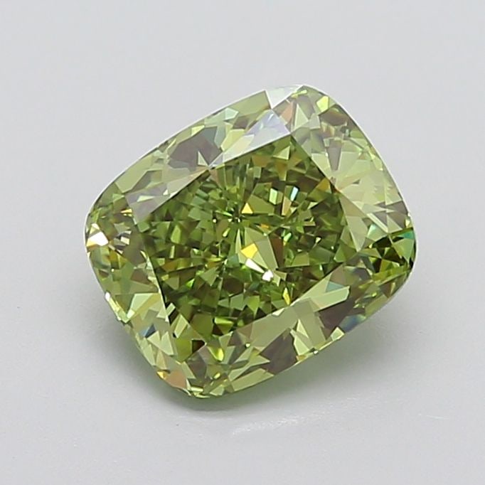 Loose Diamond - CUSHION MODIFIED 3.39ct Fancy Vivid Green VVS2: Loose Diamond - CUSHION MODIFIED 3.39ct Fancy Vivid Green VVS2 Source: This is a real non-mined Diamond that has been grown in a lab Shape: CUSHION MODIFIED Carats: 3.39 Color: Fancy Vivid Green Certi