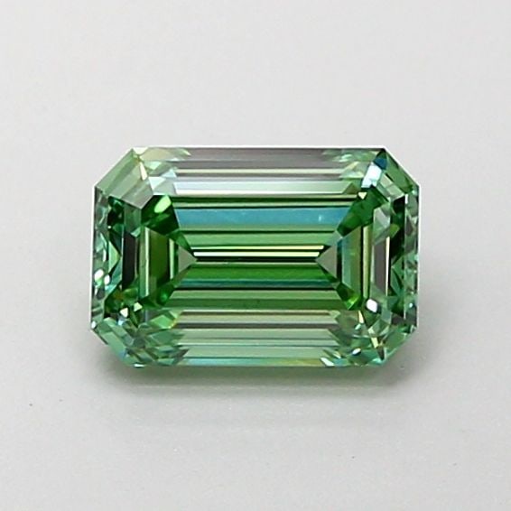 Loose Diamond - EMERALD 0.88ct Fancy Vivid Green VS1: Loose Diamond - EMERALD 0.88ct Fancy Vivid Green VS1 Source: This is a real non-mined Diamond that has been grown in a lab Shape: EMERALD Carats: 0.88 Color: Fancy Vivid Green Certification: IGI Video
