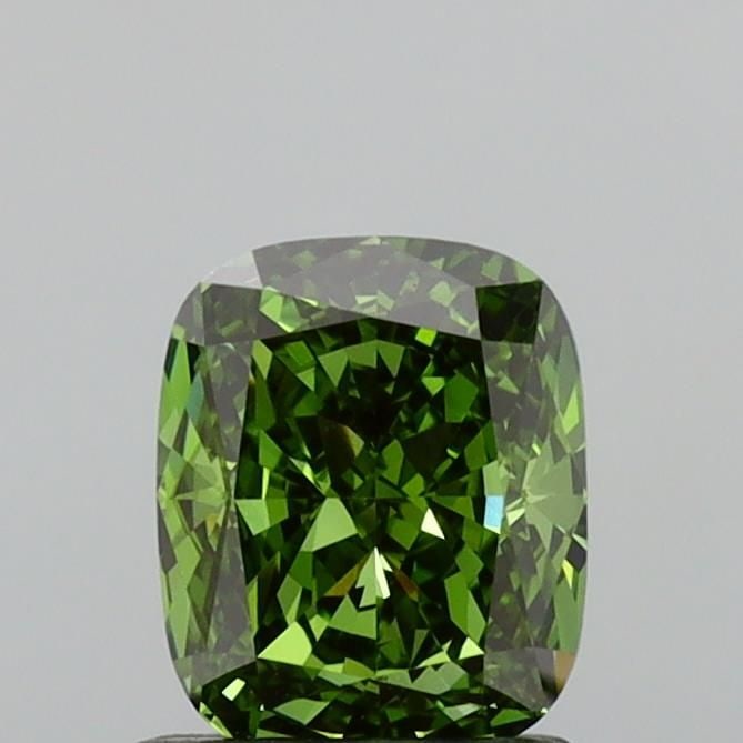 Loose Diamond - CUSHION MODIFIED 1.04ct Fancy Vivid Green VVS2: Loose Diamond - CUSHION MODIFIED 1.04ct Fancy Vivid Green VVS2 Source: This is a real non-mined Diamond that has been grown in a lab Shape: CUSHION MODIFIED Carats: 1.04 Color: Fancy Vivid Green Certi