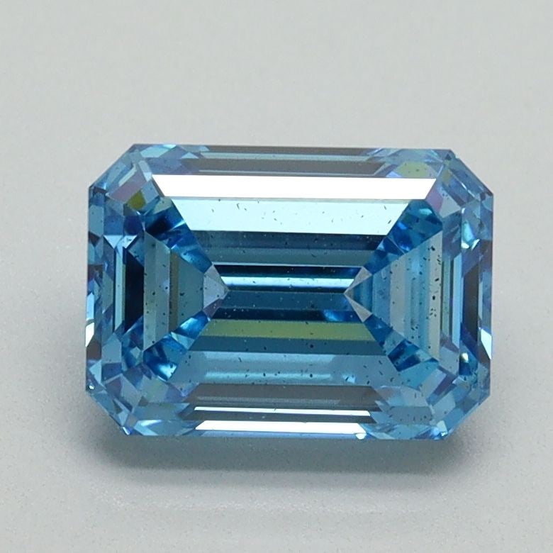 Loose Diamond - EMERALD 1.59ct Fancy Vivid Blue SI1: Loose Diamond - EMERALD 1.59ct Fancy Vivid Blue SI1 Source: This is a real non-mined Diamond that has been grown in a lab Shape: EMERALD Carats: 1.59 Color: Fancy Vivid Blue Certification: IGI Video:
