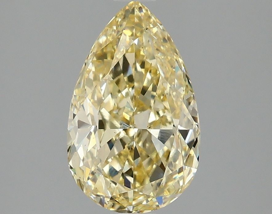 Loose Diamond - PEAR 2.02ct Fancy Intense Yellow VS2: Loose Diamond - PEAR 2.02ct Fancy Intense Yellow VS2 Source: This is a real non-mined Diamond that has been grown in a lab Shape: PEAR Carats: 2.02 Color: Fancy Intense Yellow Certification: IGI