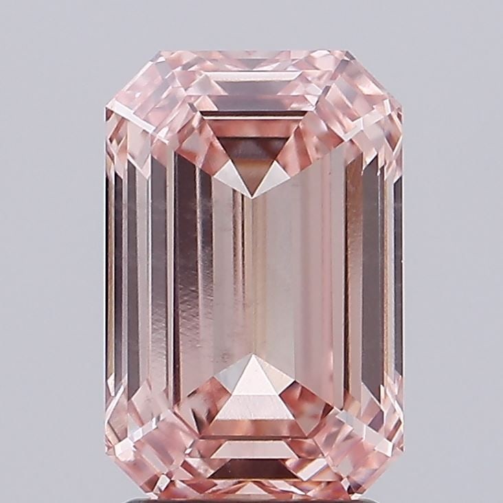 Loose Diamond - EMERALD 3.02ct Fancy Intense Brownish Pink SI1: Loose Diamond - EMERALD 3.02ct Fancy Intense Brownish Pink SI1 Source: This is a real non-mined Diamond that has been grown in a lab Shape: EMERALD Carats: 3.02 Color: Fancy Intense Brownish Pink Cert