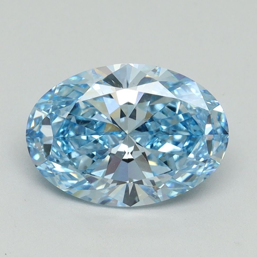 Loose Diamond - OVAL 2.09ct Fancy Vivid Blue VVS2: Loose Diamond - OVAL 2.09ct Fancy Vivid Blue VVS2 Source: This is a real non-mined Diamond that has been grown in a lab Shape: OVAL Carats: 2.09 Color: Fancy Vivid Blue Certification: IGI Video: