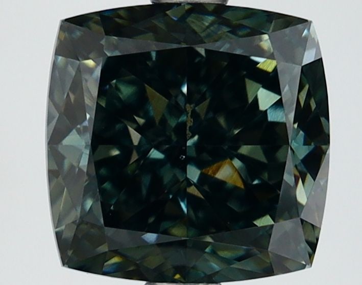 Loose Diamond - CUSHION MODIFIED 2.72ct Fancy Deep Green VS1: Loose Diamond - CUSHION MODIFIED 2.72ct Fancy Deep Green VS1 Source: This is a real non-mined Diamond that has been grown in a lab Shape: CUSHION MODIFIED Carats: 2.72 Color: Fancy Deep Green Certific