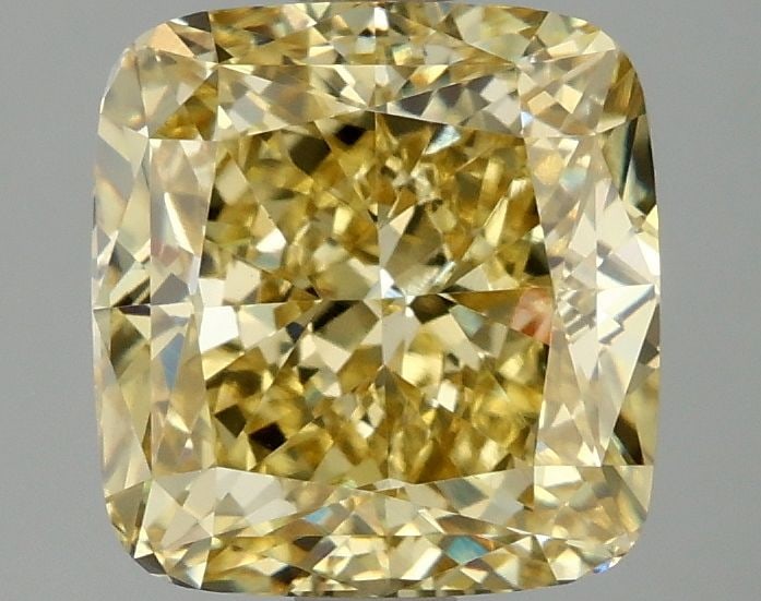 Loose Diamond - CUSHION MODIFIED 3.07ct Fancy Intense Yellow VVS2: Loose Diamond - CUSHION MODIFIED 3.07ct Fancy Intense Yellow VVS2 Source: This is a real non-mined Diamond that has been grown in a lab Shape: CUSHION MODIFIED Carats: 3.07 Color: Fancy Intense Yellow