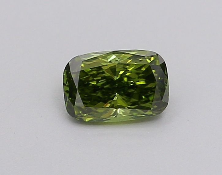 Loose Diamond - CUSHION BRILLIANT 0.21ct Fancy Vivid Green VVS2: Loose Diamond - CUSHION BRILLIANT 0.21ct Fancy Vivid Green VVS2 Source: This is a real non-mined Diamond that has been grown in a lab Shape: CUSHION BRILLIANT Carats: 0.21 Color: Fancy Vivid Green Cer