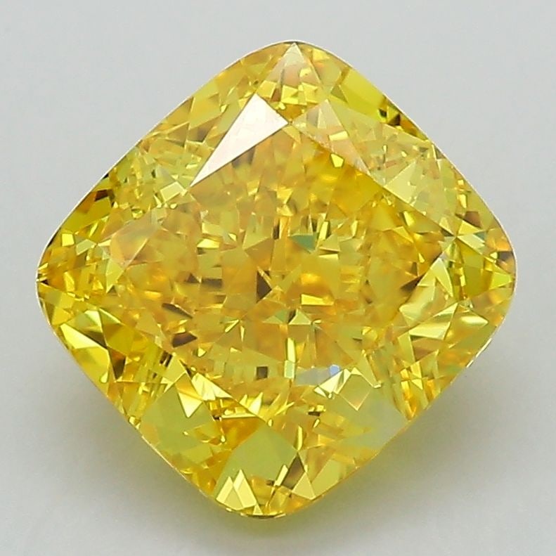 Loose Diamond - CUSHION MODIFIED 3.17ct Fancy Vivid Yellow VS1: Loose Diamond - CUSHION MODIFIED 3.17ct Fancy Vivid Yellow VS1 Source: This is a real non-mined Diamond that has been grown in a lab Shape: CUSHION MODIFIED Carats: 3.17 Color: Fancy Vivid Yellow Cert