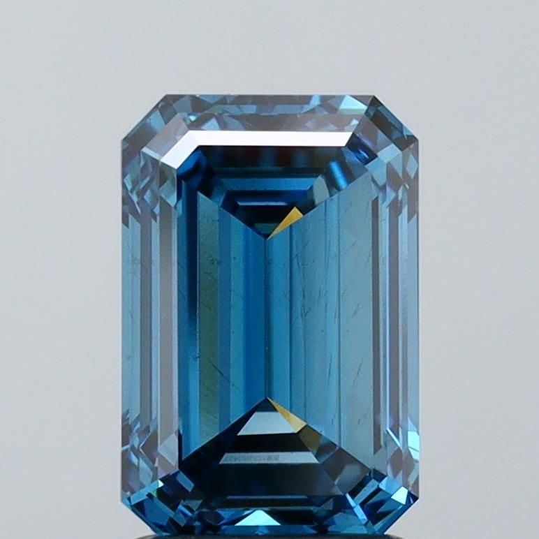 Loose Diamond - EMERALD 2.13ct Fancy Vivid Blue VS1: Loose Diamond - EMERALD 2.13ct Fancy Vivid Blue VS1 Source: This is a real non-mined Diamond that has been grown in a lab Shape: EMERALD Carats: 2.13 Color: Fancy Vivid Blue Certification: IGI Video: