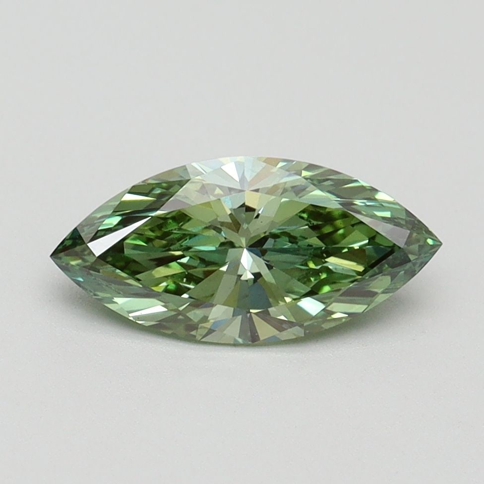 Loose Diamond - MARQUISE 1.0ct Fancy Vivid Green VS2: Loose Diamond - MARQUISE 1.0ct Fancy Vivid Green VS2 Source: This is a real non-mined Diamond that has been grown in a lab Shape: MARQUISE Carats: 1.0 Color: Fancy Vivid Green Certification: IGI Video