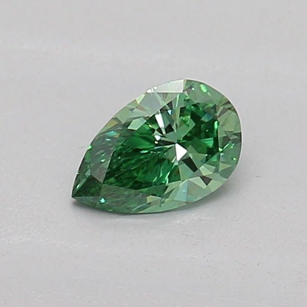 Loose Diamond - PEAR 0.19ct Fancy Vivid Green VS1: Loose Diamond - PEAR 0.19ct Fancy Vivid Green VS1 Source: This is a real non-mined Diamond that has been grown in a lab Shape: PEAR Carats: 0.19 Color: Fancy Vivid Green Certification: IGI Additional