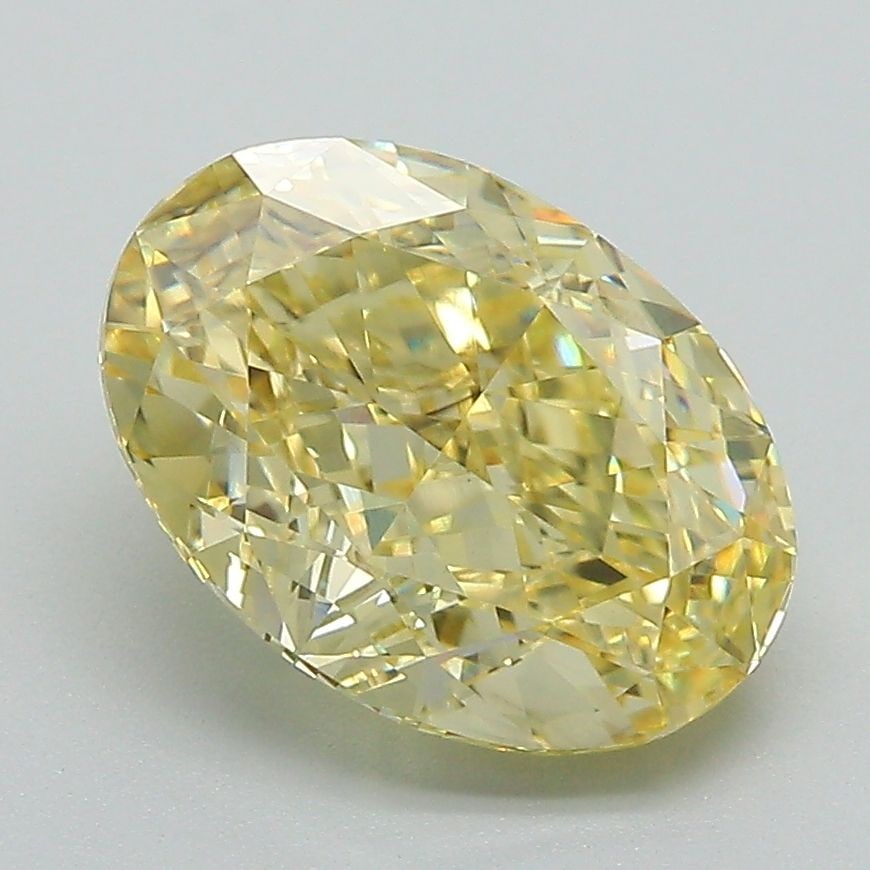 Loose Diamond - OVAL 3.07ct Fancy Vivid Yellow VS1: Loose Diamond - OVAL 3.07ct Fancy Vivid Yellow VS1 Source: This is a real non-mined Diamond that has been grown in a lab Shape: OVAL Carats: 3.07 Color: Fancy Vivid Yellow Certification: IGI Video: