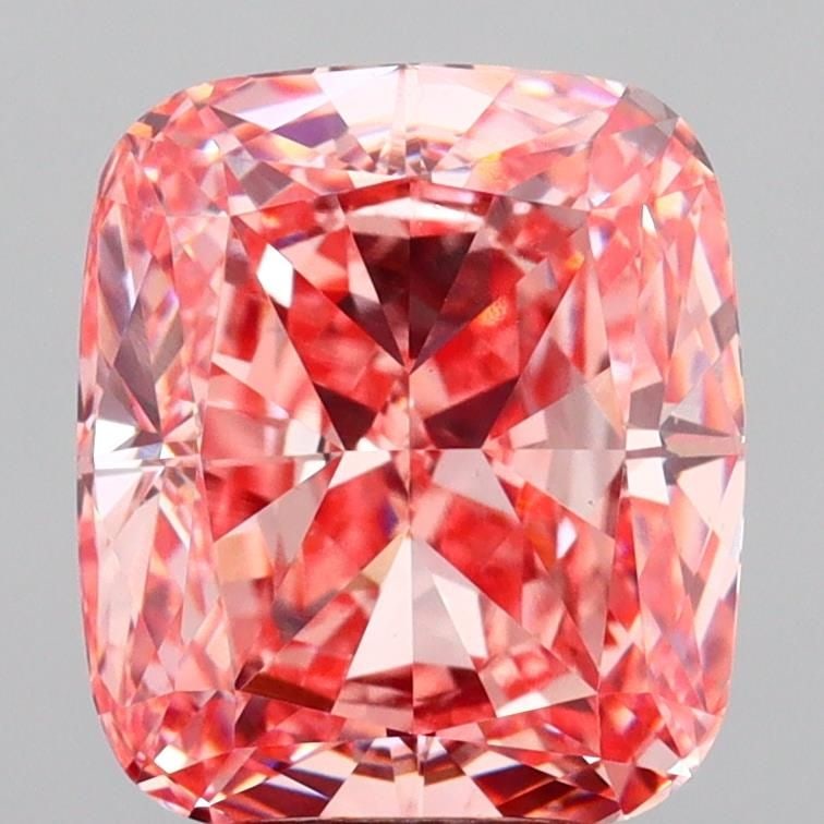 Loose Diamond - CUSHION MODIFIED 4.17ct Fancy Vivid Pink VS1: Loose Diamond - CUSHION MODIFIED 4.17ct Fancy Vivid Pink VS1 Source: This is a real non-mined Diamond that has been grown in a lab Shape: CUSHION MODIFIED Carats: 4.17 Color: Fancy Vivid Pink Certific