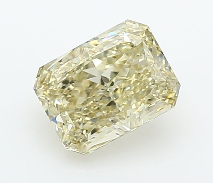 Loose Diamond - RADIANT 1.55ct Fancy Light Yellow VVS2: Loose Diamond - RADIANT 1.55ct Fancy Light Yellow VVS2 Source: This is a real non-mined Diamond that has been grown in a lab Shape: RADIANT Carats: 1.55 Color: Fancy Light Yellow Certification: IGI Vi