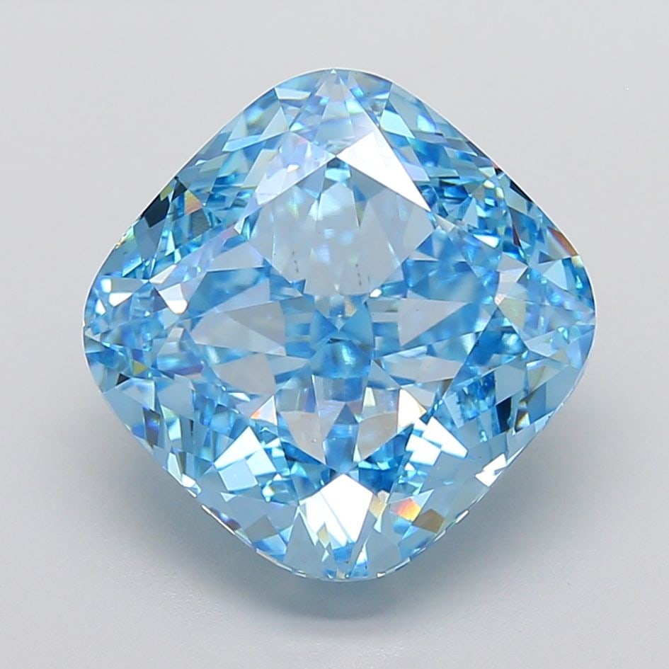 Loose Diamond - CUSHION MODIFIED 16.06ct Fancy Vivid Blue VS1: Loose Diamond - CUSHION MODIFIED 16.06ct Fancy Vivid Blue VS1 Source: This is a real non-mined Diamond that has been grown in a lab Shape: CUSHION MODIFIED Carats: 16.06 Color: Fancy Vivid Blue Certif
