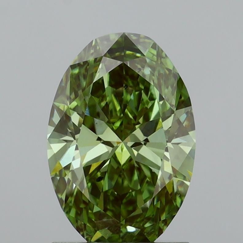 Loose Diamond - OVAL 1.53ct Fancy Vivid Green SI1: Loose Diamond - OVAL 1.53ct Fancy Vivid Green SI1 Source: This is a real non-mined Diamond that has been grown in a lab Shape: OVAL Carats: 1.53 Color: Fancy Vivid Green Certification: IGI Video: