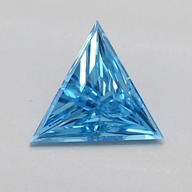 Loose Diamond - TRIANGULAR 0.19ct Fancy Vivid Blue VS1: Loose Diamond - TRIANGULAR 0.19ct Fancy Vivid Blue VS1 Source: This is a real non-mined Diamond that has been grown in a lab Shape: TRIANGULAR Carats: 0.19 Color: Fancy Vivid Blue Certification: IGI