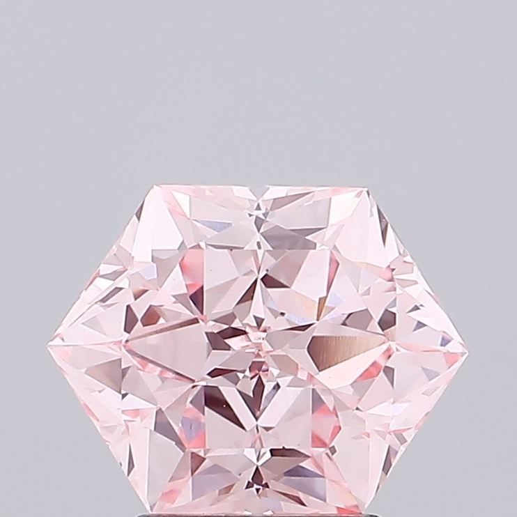 Loose Diamond - HEXAGONAL 2.65ct Fancy Intense Pink VVS2: Loose Diamond - HEXAGONAL 2.65ct Fancy Intense Pink VVS2 Source: This is a real non-mined Diamond that has been grown in a lab Shape: HEXAGONAL Carats: 2.65 Color: Fancy Intense Pink Certification: