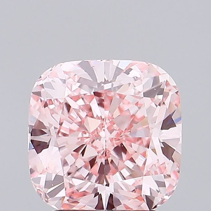 Loose Diamond - CUSHION BRILLIANT 2.76ct Fancy Vivid Pink VS1: Loose Diamond - CUSHION BRILLIANT 2.76ct Fancy Vivid Pink VS1 Source: This is a real non-mined Diamond that has been grown in a lab Shape: CUSHION BRILLIANT Carats: 2.76 Color: Fancy Vivid Pink