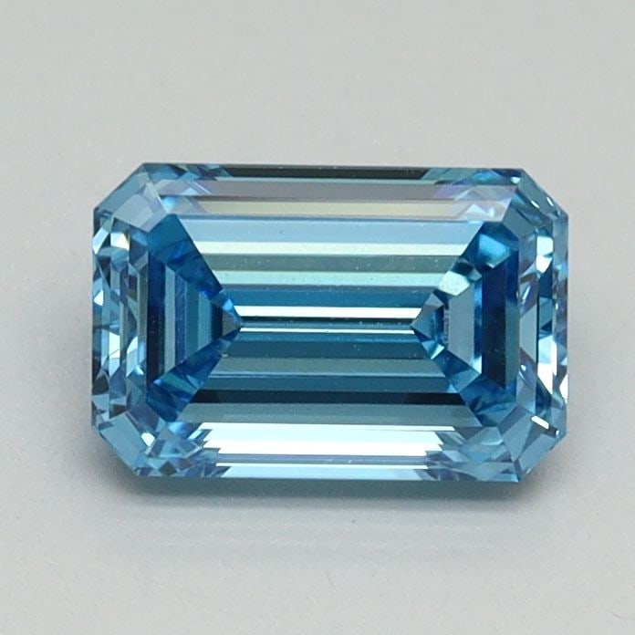Loose Diamond - EMERALD 0.96ct Fancy Vivid Blue VVS2: Loose Diamond - EMERALD 0.96ct Fancy Vivid Blue VVS2 Source: This is a real non-mined Diamond that has been grown in a lab Shape: EMERALD Carats: 0.96 Color: Fancy Vivid Blue Certification: IGI