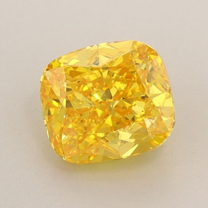 Loose Diamond - CUSHION MODIFIED 1.06ct Fancy Vivid Yellow VVS2: Loose Diamond - CUSHION MODIFIED 1.06ct Fancy Vivid Yellow VVS2 Source: This is a real non-mined Diamond that has been grown in a lab Shape: CUSHION MODIFIED Carats: 1.06 Color: Fancy Vivid Yellow