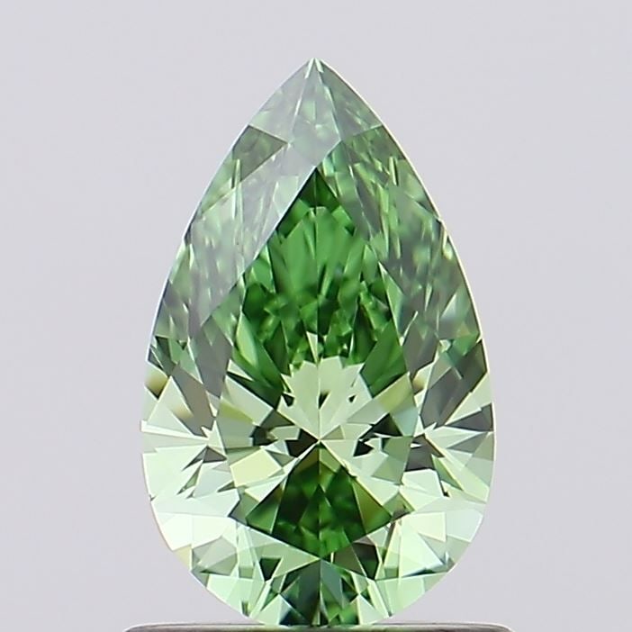 Loose Diamond - PEAR 0.87ct Fancy Vivid Green VVS2: Loose Diamond - PEAR 0.87ct Fancy Vivid Green VVS2 Source: This is a real non-mined Diamond that has been grown in a lab Shape: PEAR Carats: 0.87 Color: Fancy Vivid Green Certification: IGI Video: