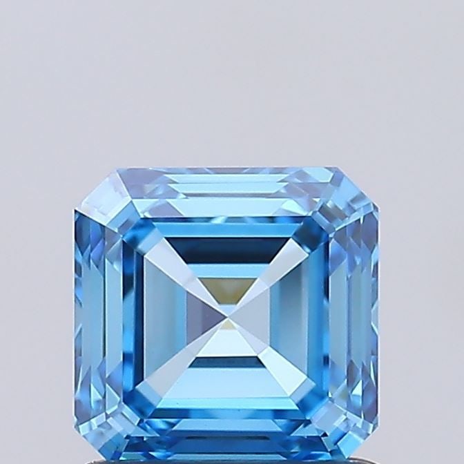 Loose Diamond - ASSCHER 1.0ct Fancy Vivid Blue VS2: Loose Diamond - ASSCHER 1.0ct Fancy Vivid Blue VS2 Source: This is a real non-mined Diamond that has been grown in a lab Shape: ASSCHER Carats: 1.0 Color: Fancy Vivid Blue Certification: IGI Video: