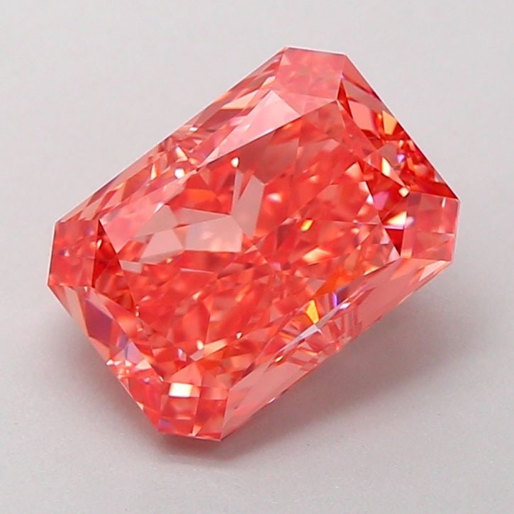 Loose Diamond - RADIANT 2.53ct Fancy Vivid Orange Pink VVS2: Loose Diamond - RADIANT 2.53ct Fancy Vivid Orange Pink VVS2 Source: This is a real non-mined Diamond that has been grown in a lab Shape: RADIANT Carats: 2.53 Color: Fancy Vivid Orange Pink Certificati