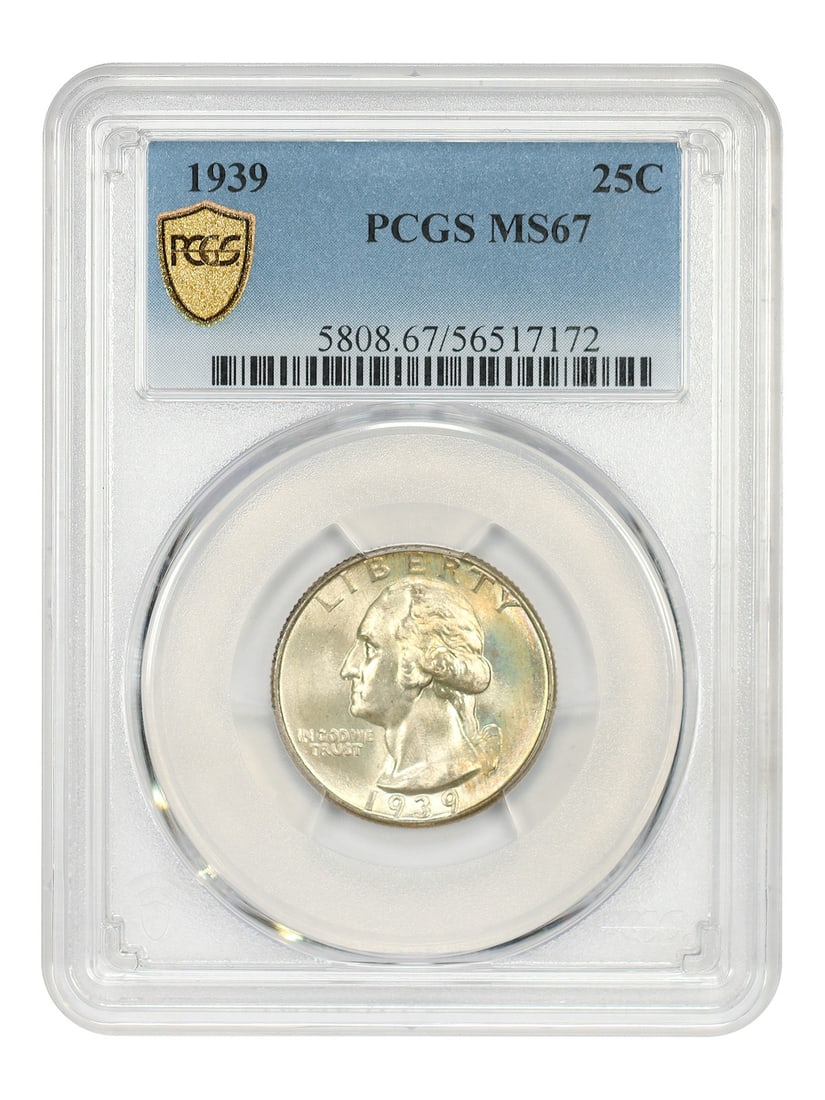 1939 Washington Quarter 25C PCGS Graded MS67 Philadelphia Mint (1 of 4)