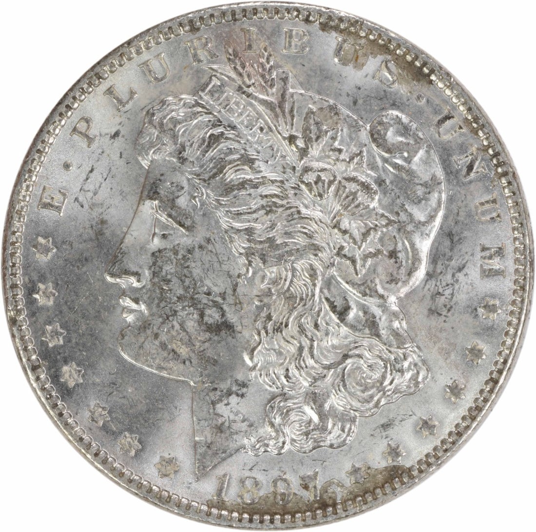 1897 Morgan Silver Dollar Uncirculated Silver Coin BU Uncertified (1 of 2)