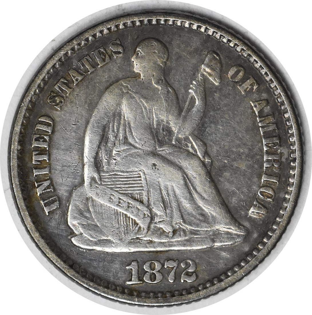 1872 Liberty Seated Silver Half Dime DDO FS-101 Choice VF Uncertified (1 of 2)