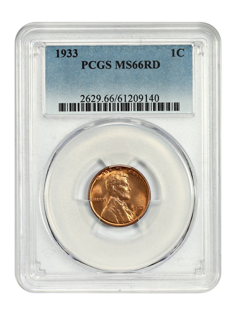 1933 Lincoln Cent Wheat Reverse PCGS MS66RD Uncirculated (1 of 4)