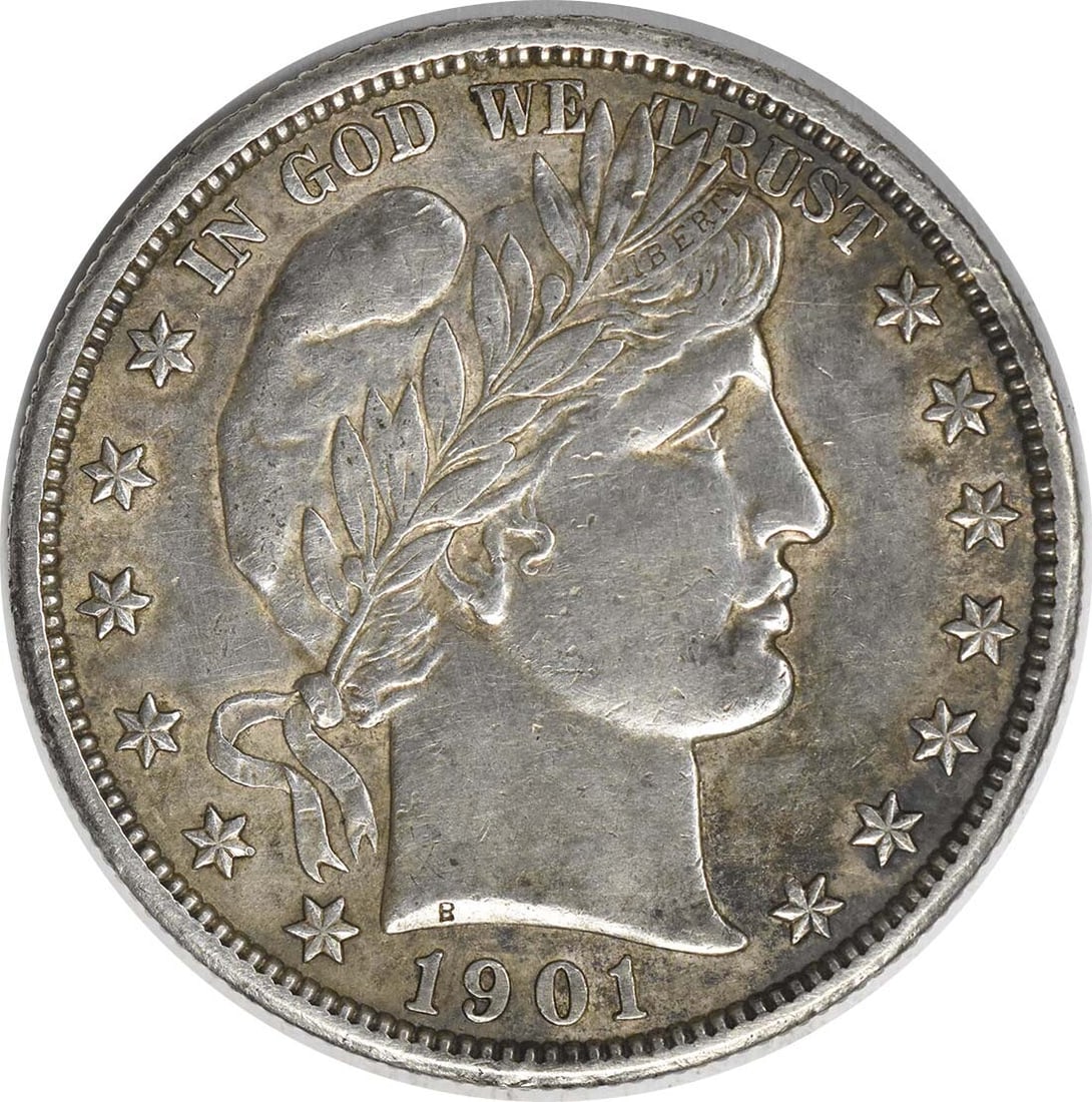1901 San Francisco Barber Half Dollar AU Grade 90 Percent Silver Uncertified (1 of 2)